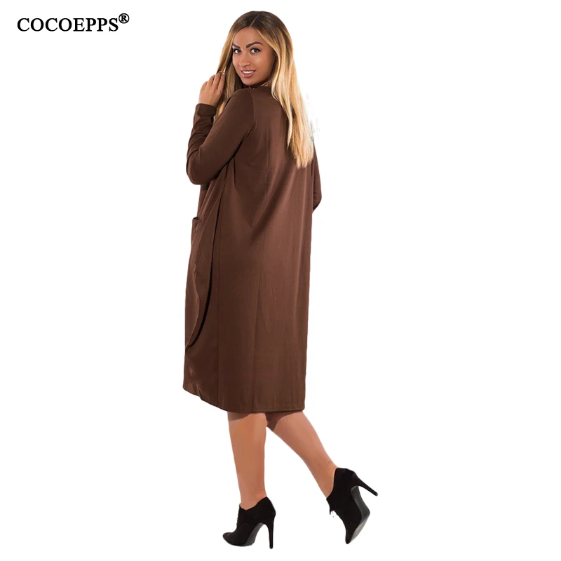 COCOEPPS 5XL 6XL, женские зимние платья, модная женская одежда размера плюс, свободное платье большого размера, повседневное элегантное теплое платье