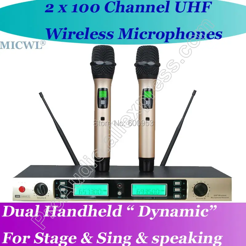 

MICWL WU200 Professional Dual Channel Wireless Handheld Microphone System