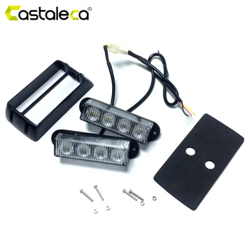 

Castaleca Car Truck Warning Strobe Side Lights 2X3 2X4 2X6 LED Double Row Flashing Police Light Super Bright Waterproof 12V/24V