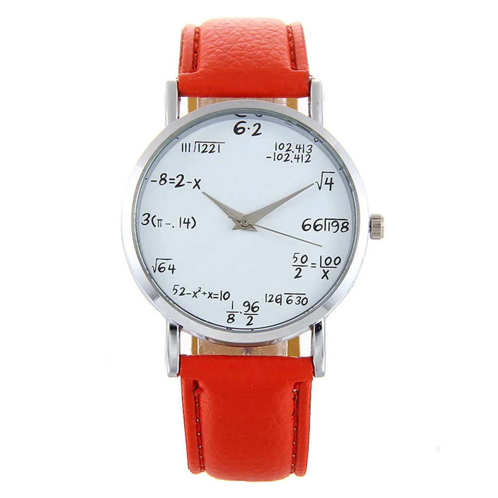 

Children's watch Leather Band Mathematical formula Analog Alloy Quartz Wrist Watch girls child watches clock #S