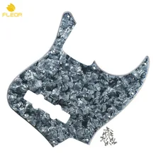 FLEOR Jazz JB Bass Pickguard бас-гитара с царапинами 10 отверстий и винты для стандартных 4 струн Американский FD бас запчасти серый жемчуг