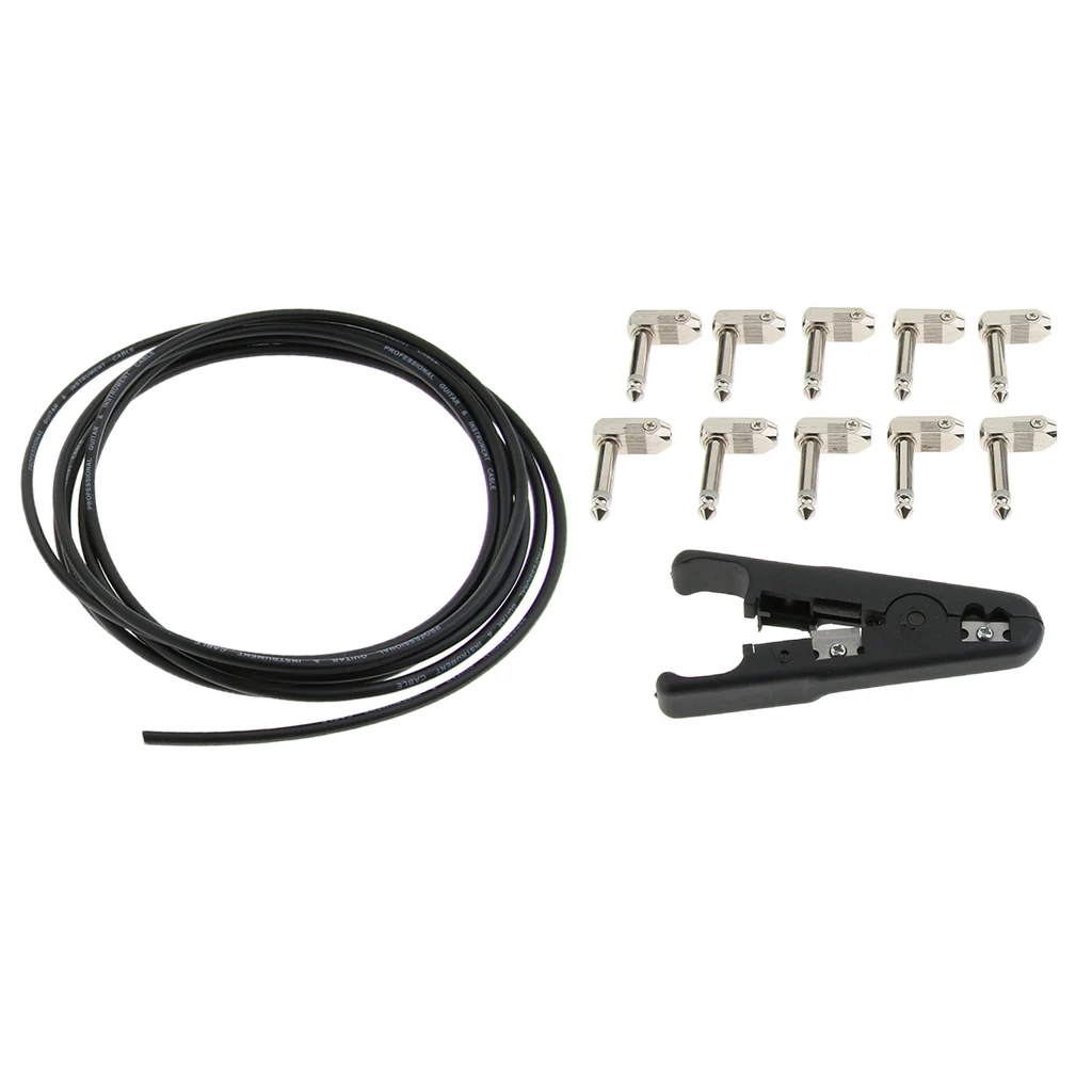 6.35mm Audio Pedal Board Kit DIY Patch Cables Cords for Guitar Bass Accessories