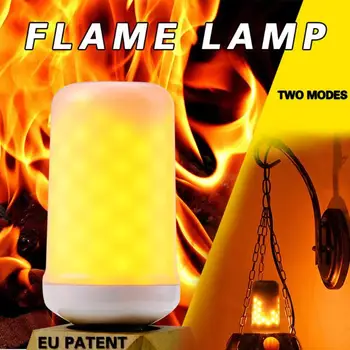 

2019 New LED Flame E27 Effect Light Bulb 42LED 63LED 2 Modes 85-265V Flickering Simulation Lamp Flame Effect Fire