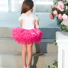 Buenos Ninos Little Girl's Tutu Skirts Princess Party Ballet Dance Skirt With Pom Pom Puff Balls 8-Layers For 1-6T Kids buenos ninos красная роза s