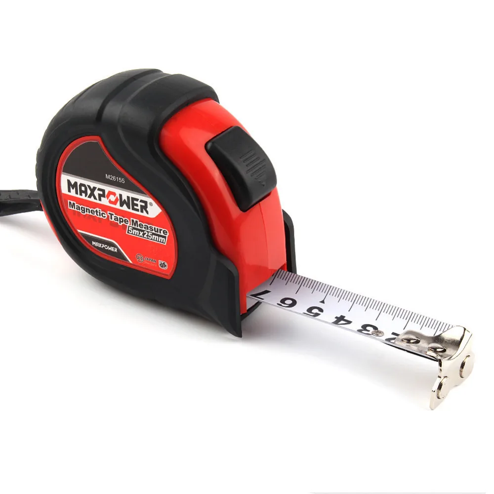 

5M Self Lock Magntic Measuring Tape Retractable Pull Ruler Gauging Tools Metro Metre Tape Measure Tape Ruler Woodworking Tool
