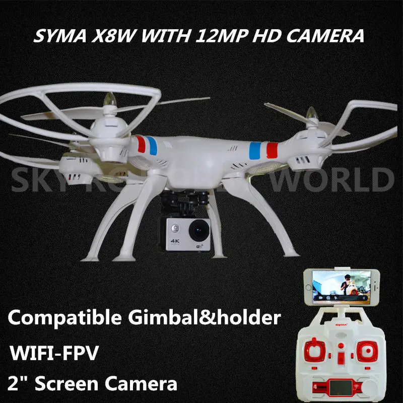 Buy Cheap SYMA X8W 2.4G 4CH RC Quadcopter Drone With 1080P 12MP HD Camera Gimbal And Camera Holder better than X8G Have WIFI FPV