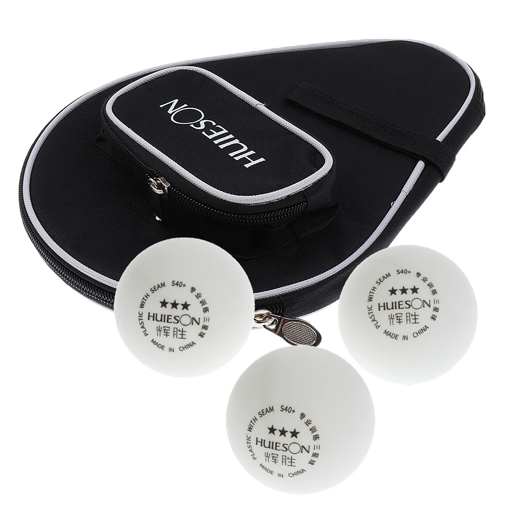 New Table Tennis Racket Case Ping Pong Paddle Cover With Ball Pouch+3 Pcs Balls Table Tennis Racket Case 