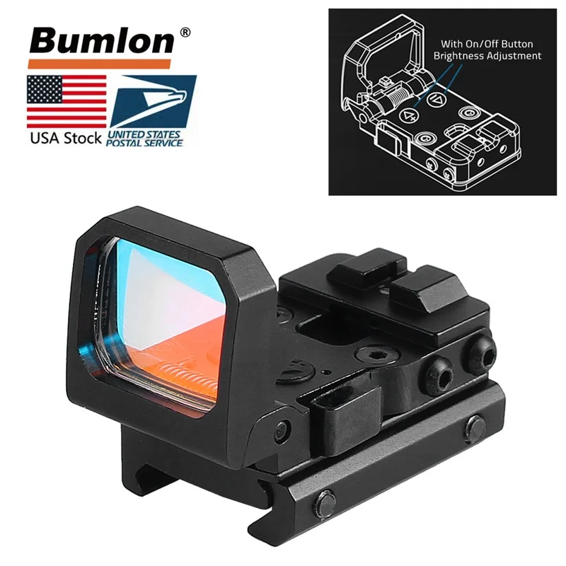 

Flip Red Dot Sight Reflex RMR Scope Tactical 9 Levels Brightness Foldable Holographic 20MM Mount for Airsoft Hunting RL5-0047