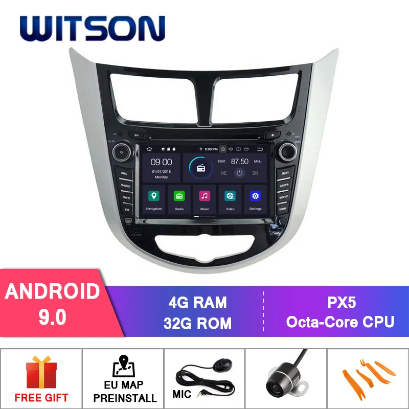 

WITSON Android 9.0 IPS HD Screen for HYUNDAI VERNA SOLARIS ACCENT CAR DVD 4GB RAM+32GB FLASH 8 Octa Core+DVR/WIFI+DSP+DAB+OBD