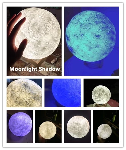 Фумат 3D луна лампа ночник Smart Романтический лунный свет удаленного Управление USB зарядка затемнения настольная лампа прикроватная сна