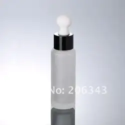 25 мл матовое стекло с белым капельницы и черный воротник может использоваться для косметической упаковки, стеклянная бутылка