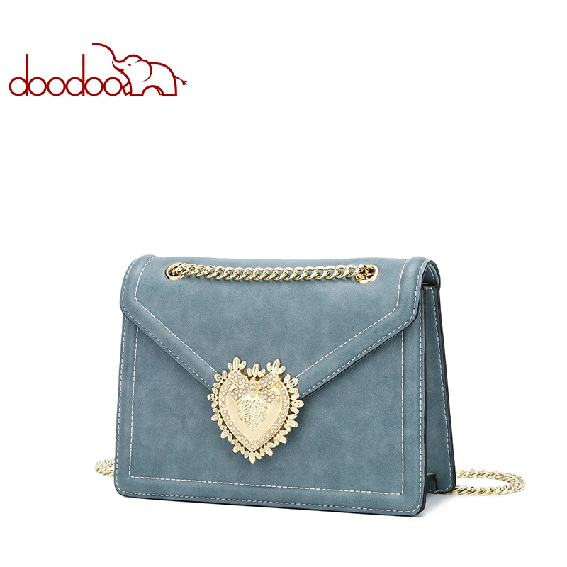 

Doodoo New Luxury Women Shoulder Bag High Quality Leather Womens Messenger Bag Fashion Chain Crossbody Bags Designer for Ladies
