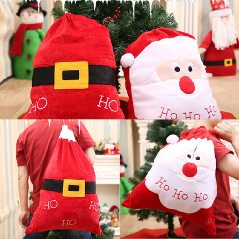 Santa Claus Gift Bags Party Cookie Candy Bags Belt Gift Bags Packing DIY for Kids Candy Bags Christmas Decoration