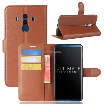 

10pcs/lot Lichi grain wallet PU Leather+TPU Cover Case with card slot for Huawei Mate 10 Pro