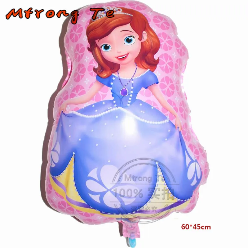 

2pcs Princess Sofia Foil air Balloon 60*45cm for girl's birthday party princess Party baby shower Decoration Inflatable ball