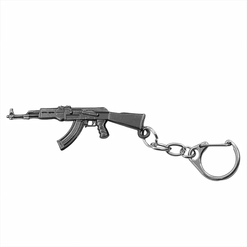 

Trendy AK-47 Gun Pistol Keychain M60 Desert Eagle Left Wheel Gun Keyring Small Arms Gun Model Metal Key Chain Jewelry Drop Ship