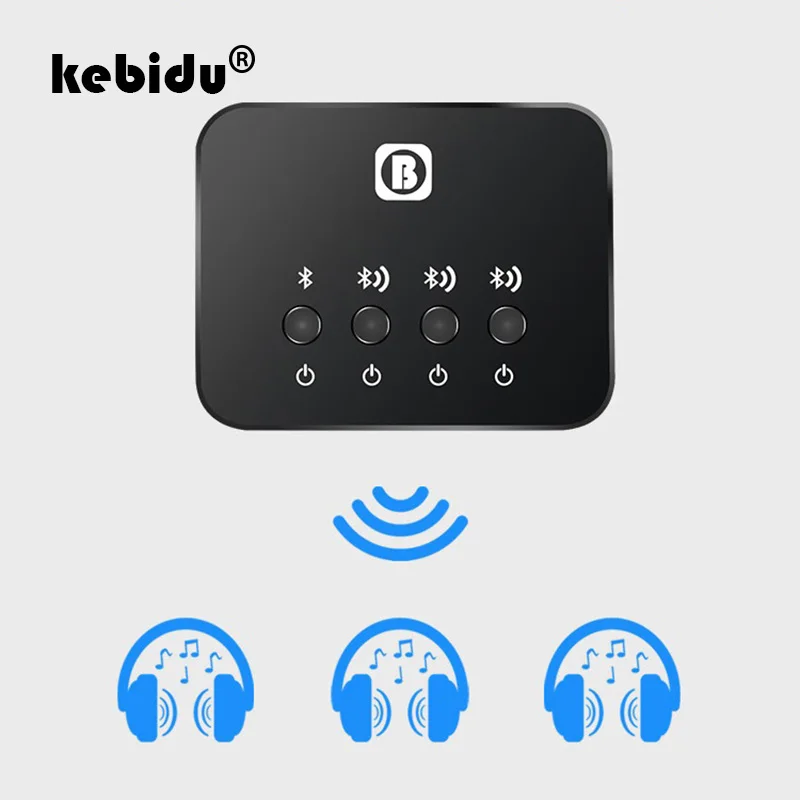 

kebidu Mini Optical Bluetooth Transmitter Aptx 1 to 3 Multi-pair for TV Dual Link Wireless Music Audio Adapter for Speaker