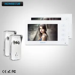 HOMSECUR 7 "Проводной Видео и Аудио Домашний Интерком  + Белый Цвет для Безопасности Дома: TC021-S + TM704-W