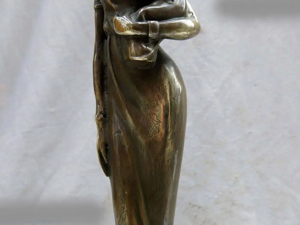 DS 1" Китай латунь медь резные прекрасная женщина и Дети Скульптура#02