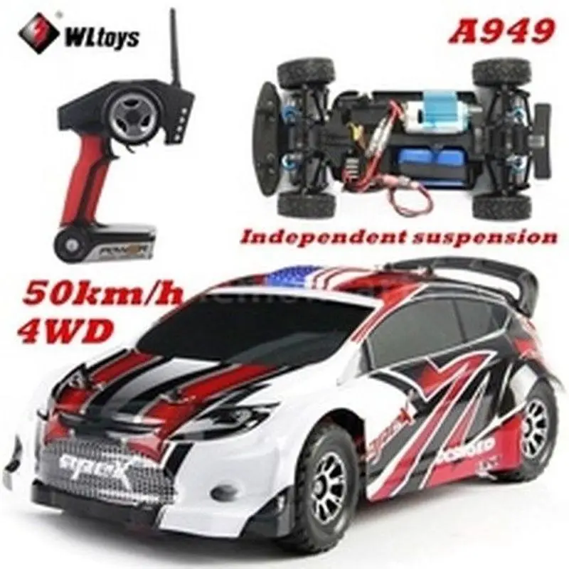 Electric Rc Cars 1/18 Scale 2.4Gh High Speed Radio Control Truck 4WD Remote Control A949 RTR Driving Car 