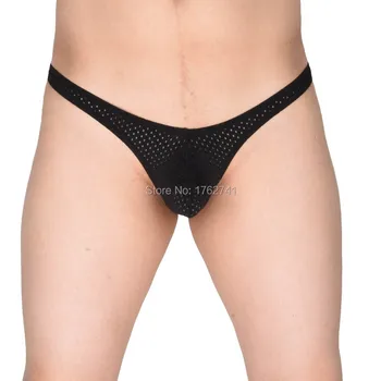 

Sexy Men Underwear Simple Thong Breath Holes Pouch T-Back Stretchy String Bikini