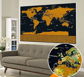 

Map to Scratch Make Travelling More Fun Track Your Adventures Easy to Rub Of World Original Personalised World Map 82x59cm