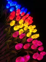 Светодио дный светодиодный освещенный Тюльпан цветы свет открытый закрытый Рождественский Свадебный праздник день рождения свет сад