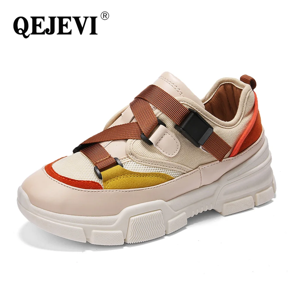 

QEJEVI Women Dad Shoes Nice Best Running Shoes for Women Outdoor Sports Sneakers Women Hook&loop Ladies Shoes Designer