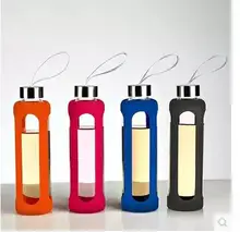 Neue 550CC Drink Sport Glasflasche Mit Silikon Isolierung Kreative Wasserkocher Botella Agua Cristal Heißer Verkauf