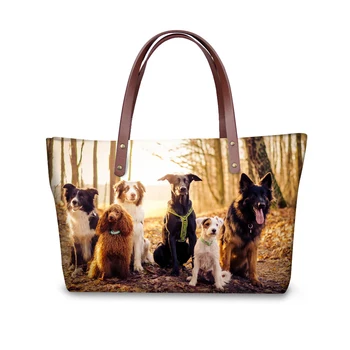

3D Border Collie Dog Women Handbag Casual Woman's Cross-body Bags Animal Travel Tote Bolsas Feminine Top-handle Bag