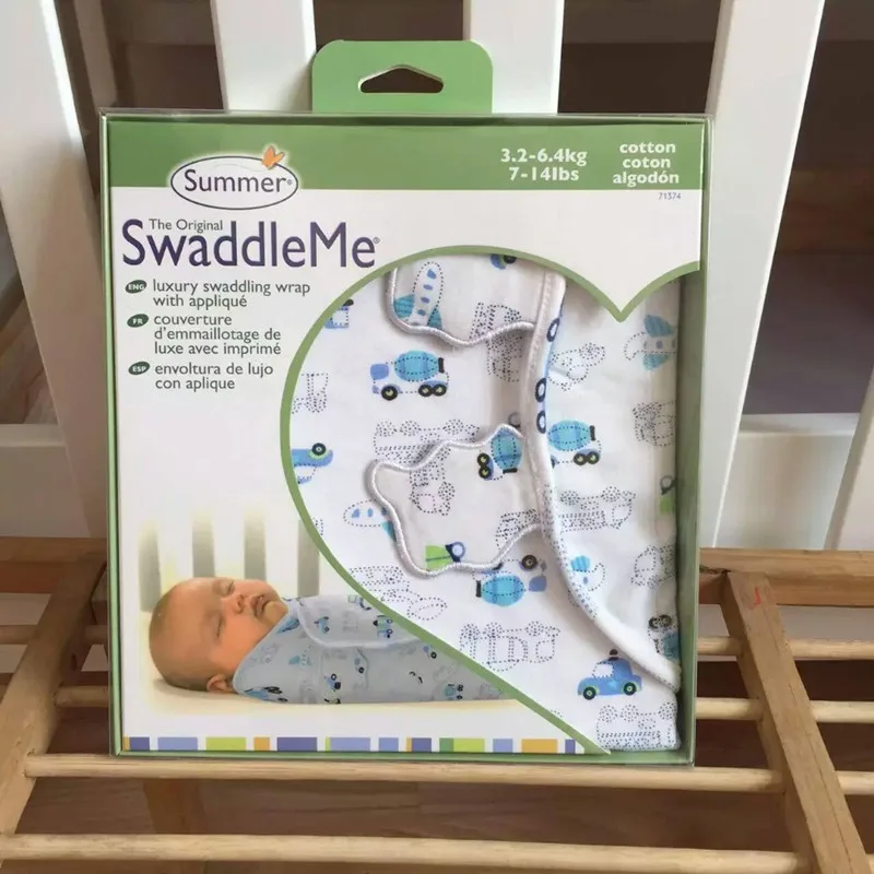 Летний супермягкий костюм SwaddleMe для новорожденных, хлопок, для детей 0-3 месяцев, спальный мешок, размер 50X73X39 см