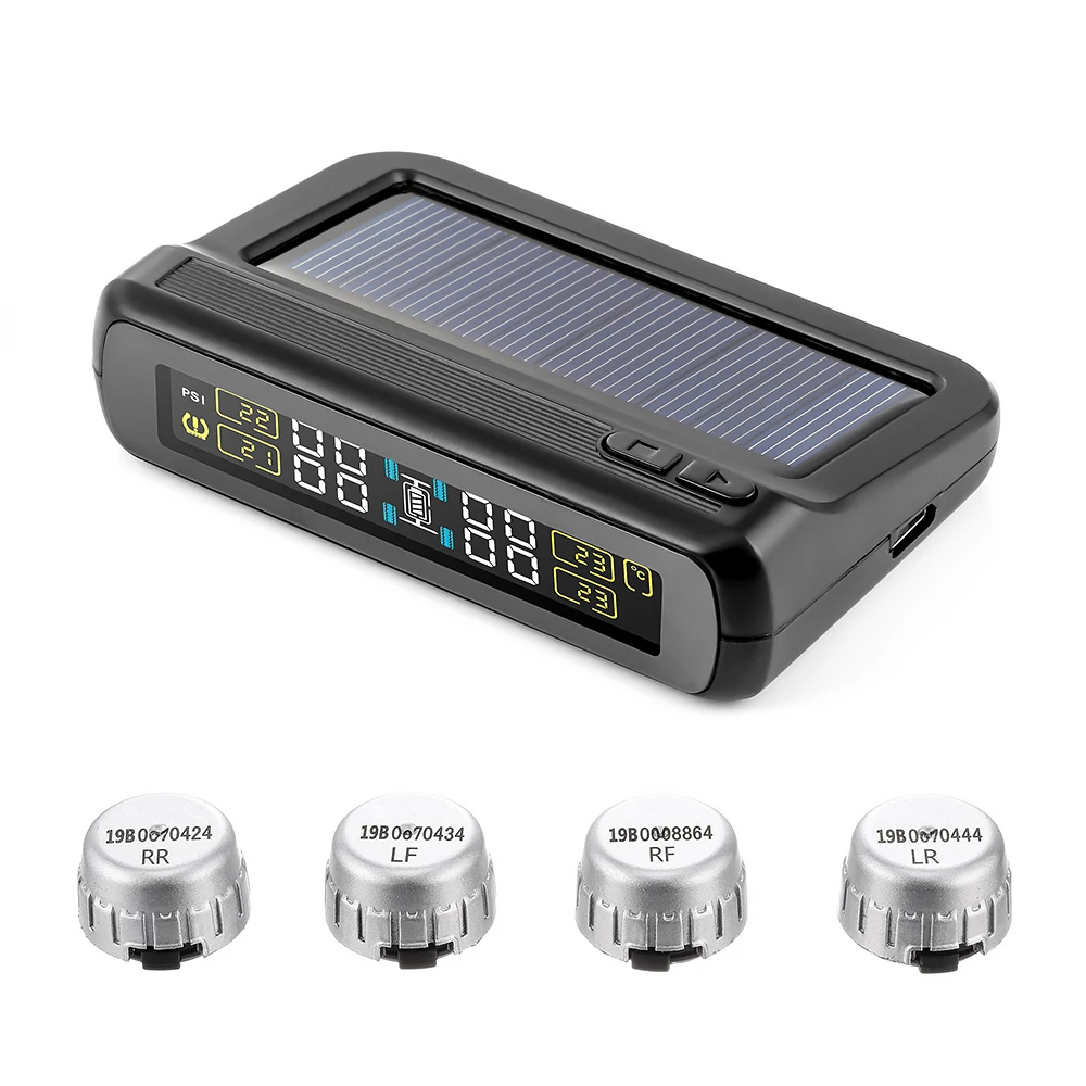 

T881B TPMS Sensor Tire Pressure Monitoring System 4 Tire Pressure TPMS Built-in External Universal Wireless Real-time Displays