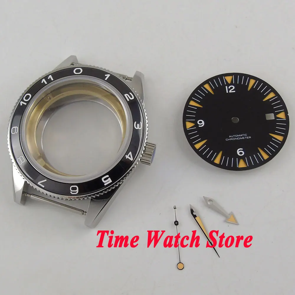 Sfabootyahoo 買取 フィット Eta 24 26 運動 41 ミリメートル黒セラミックベゼルサファ イアガラス 5atm 時計ケース ブラックダイヤル 手 C136 通販 価格