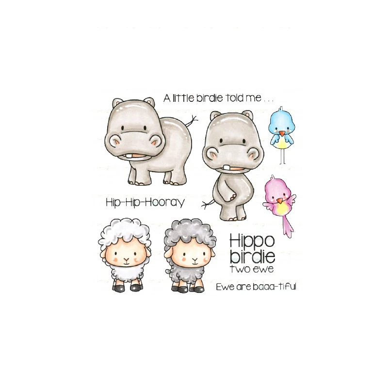 

Hippo Lamp Bird Clear Silicone Stamp DIY Scrapbooking Card Album Making Background Craft Handmade Decoration Template New 2019