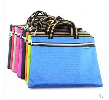 

BDM A4 double zipper portable paper bag zipper bag briefcase kits 36*29.5cm