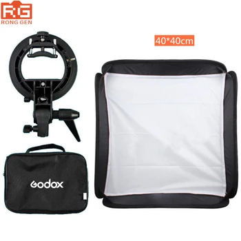 

Godox Adjustable Studio Photo Light Flash Softbox 40x40 cm / 15" * 15" + S type Bracket Mount Lighting Kit Photography Soft Box