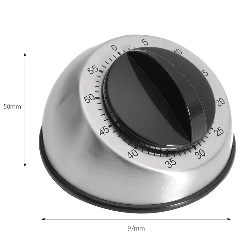 Кухонный механический счетчик времени из нержавеющей стали, 60 минут, таймер для выпечки, обратный отсчет, будильник, домашние инструменты P10