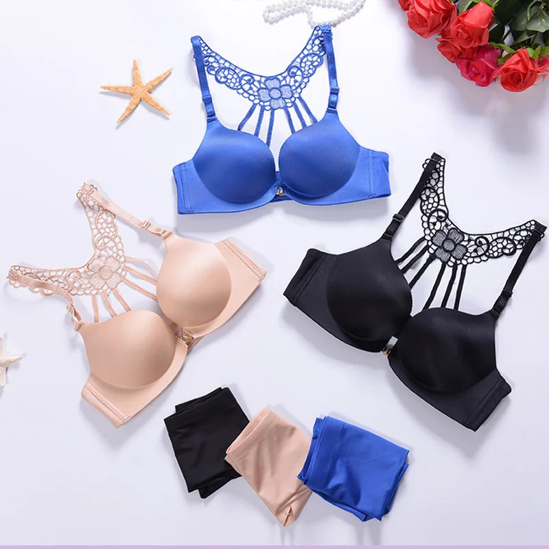 Комплект женского кружевного нижнего белья с чашкой пуш ап 3/4|bra set|fashion bra setwomen set |
