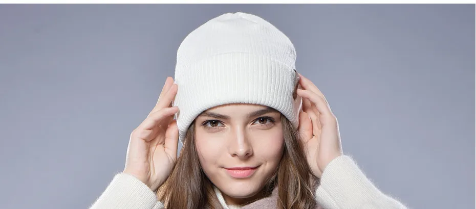 FURTALK Женщина Шерсти Вязать Шапочки Hat Манжеты Шапочка Смотреть Cap Весна Череп hat Зимняя шапка