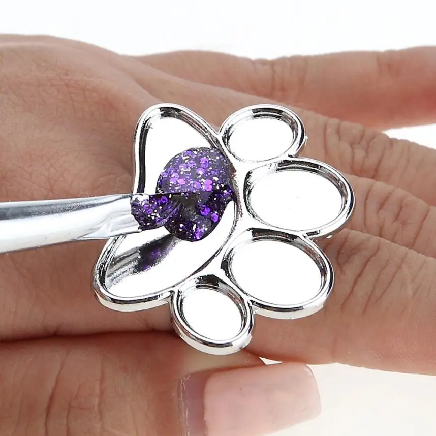 

1PCS Stainless Steel Cute Finger Nail Art Palette Microblading Pigment Glue Rings Tattoo Ink Holder For Semi Permanent Beauty9.1