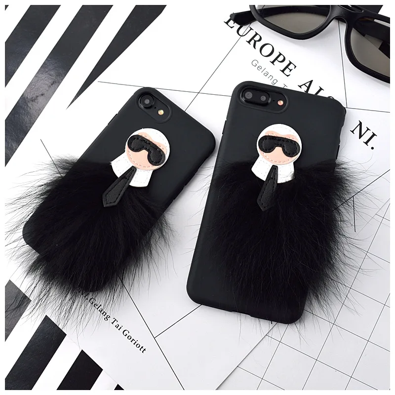 New Karlito Soft TPU Phone Case Lafayette Phone Cover For Apple iphone 6/6s 6/6s plus 7/8 7/8Plus X Mr KarlLagerfeld Fur Skin 
