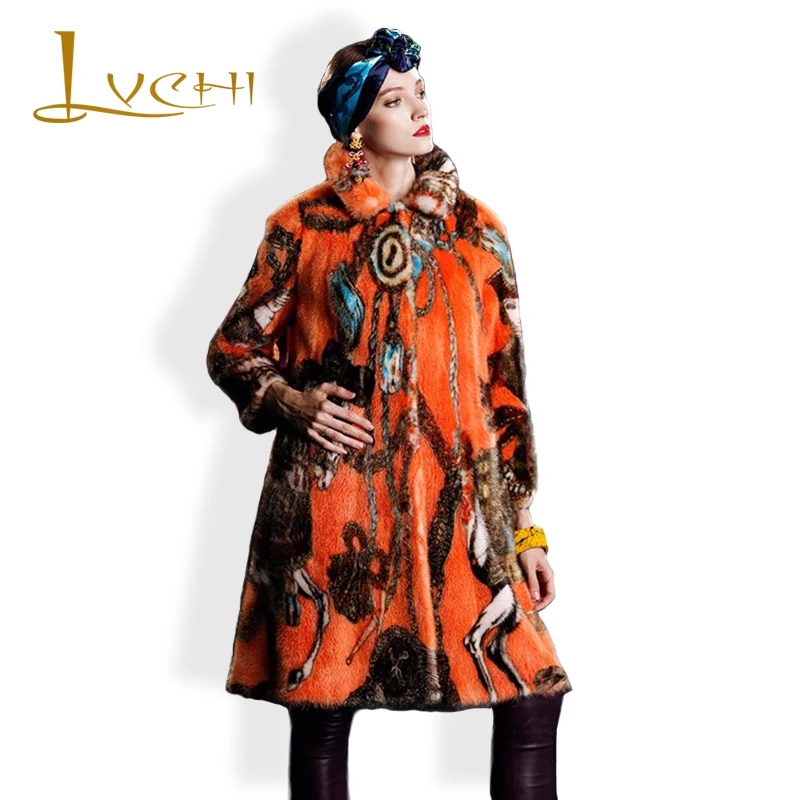 Женское пальто LVCHI в стиле бохо модная Женская Холодная норковая куртка