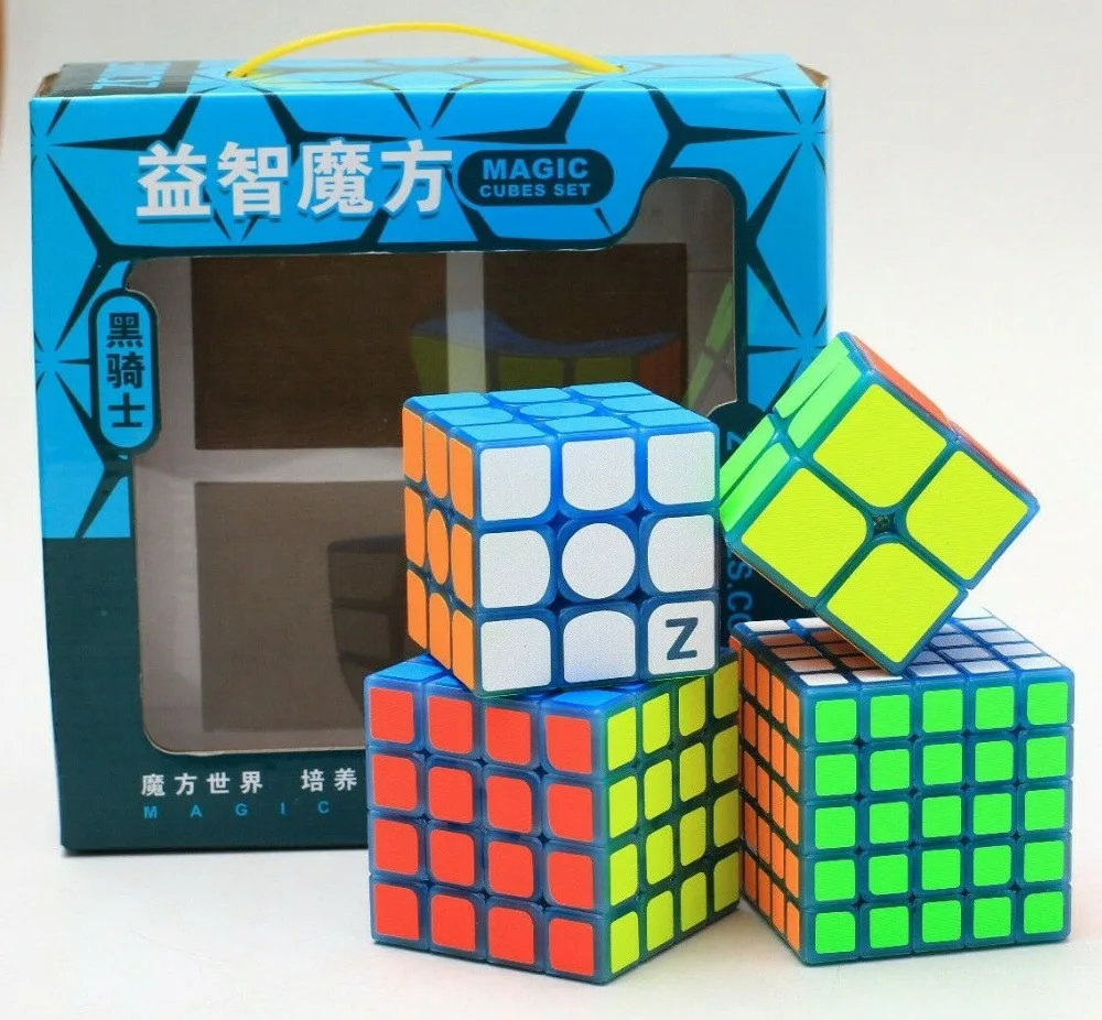 Z-Cube 4 шт Magic Cube набор 2x2 3x3x3 4x4x4 5x5x5 Логические игрушки Noctilucan синий | Игрушки и хобби