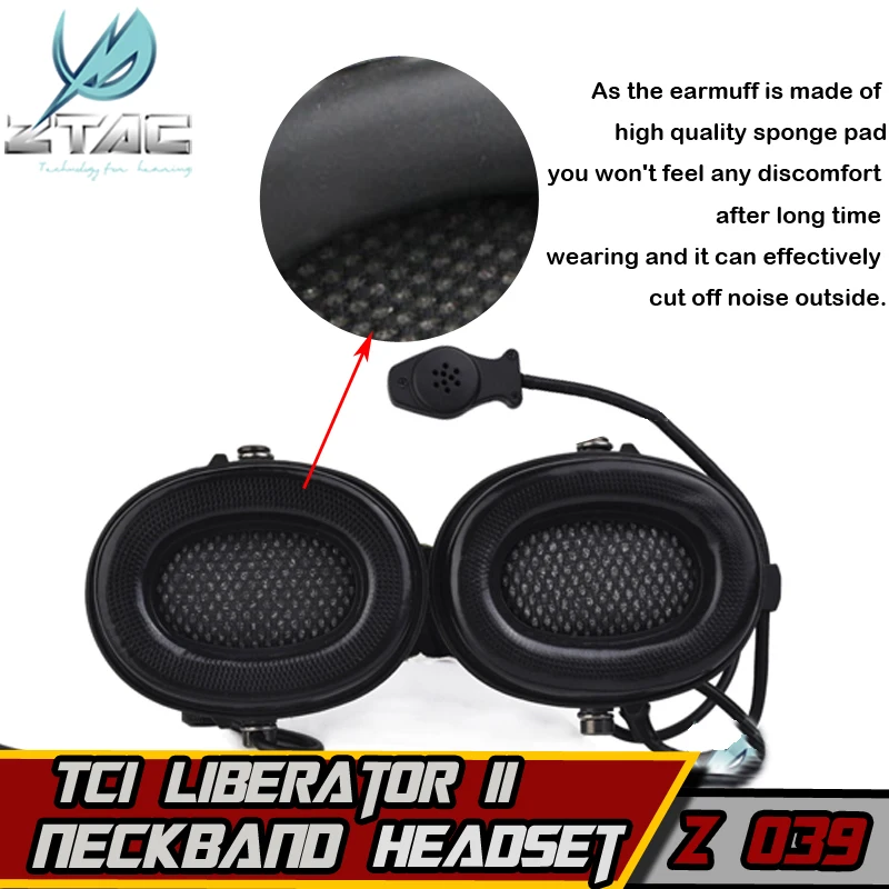 Z TAC Softair Tactical TCI LIBERATOR II Шейная гарнитура тактические военные охотничьи наушники