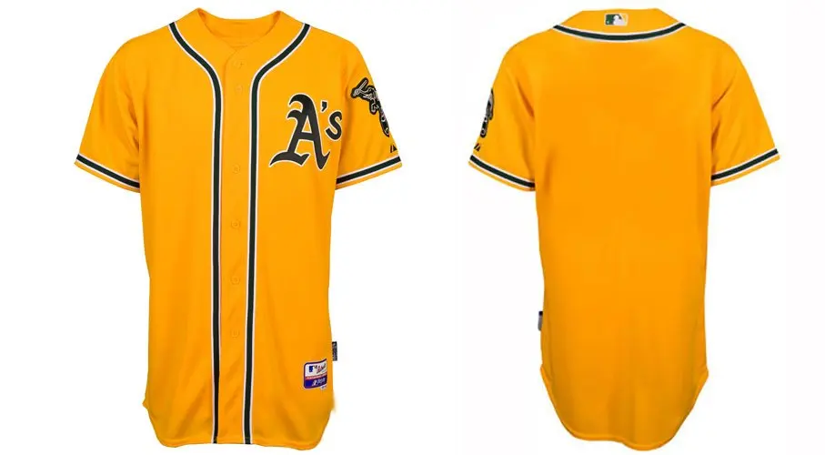 2012 New Oakland Athletics jerseys Blank Yellow Baseball jerseys size