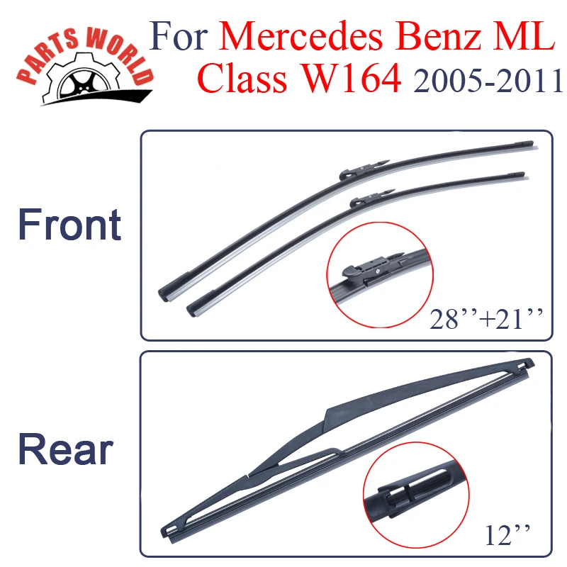 Front And Rear Wiper Blades For Mercedes Benz ML Class W164 2005 2011