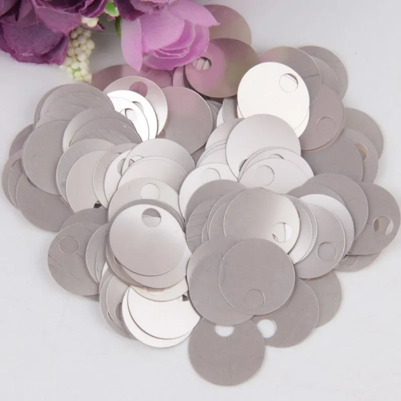 

20mm flat round PVC loose sequins Paillette sewing wedding craft for cloth cap Party Decoration DIY Accessory with Big Hole 20g