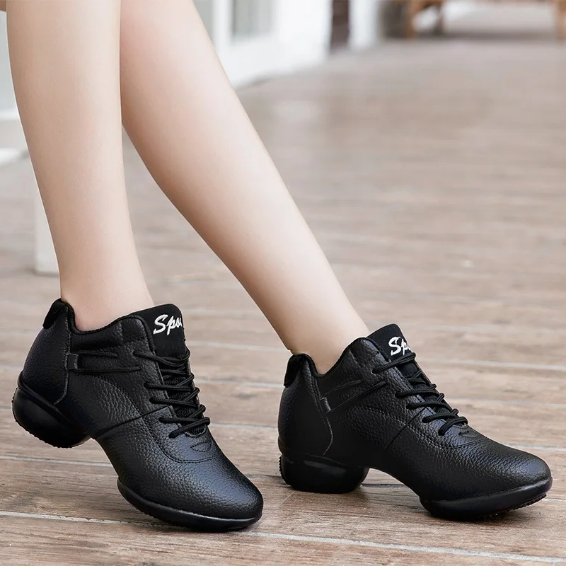 

2018 New Women Black Red White Dance Shoes Women Jazz Hip Hop Shoes Sneakers For Woman Platform Dancing Ladies Fitness Shoes