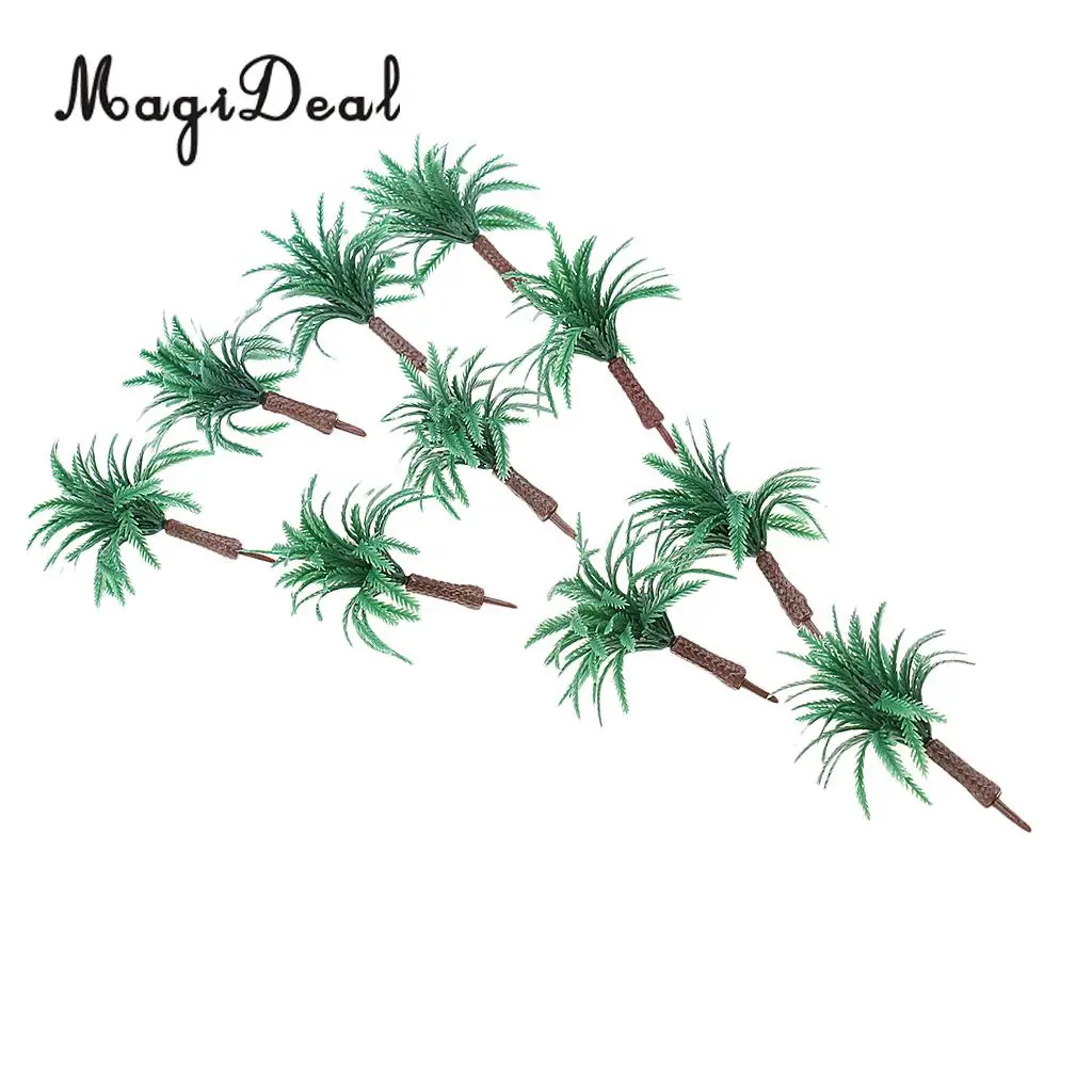 MagiDeal 10Pcs 6cm Green Tree Model 1/100 HO for RR Train Track Railroad Scenery DIY Green Landscape Model Building Prop Toys