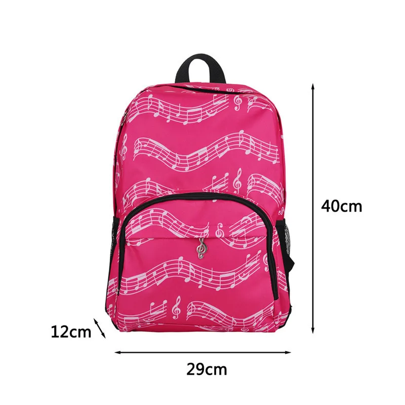 Outdoor Sport Waterproof Backpack Camping Hiking Traveling Cycling Music Symbol Printed Bag Sports Pack Student School Bag